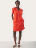 Part Two Aminase Short Sleeve Dress, Mandarin Red, Mandarin Red