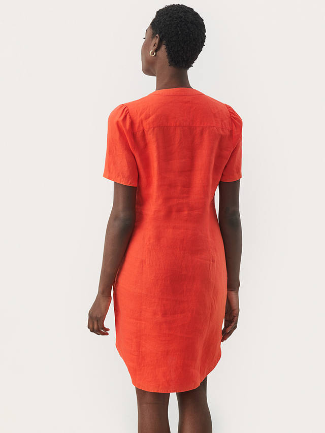 Part Two Aminase Short Sleeve Dress, Mandarin Red