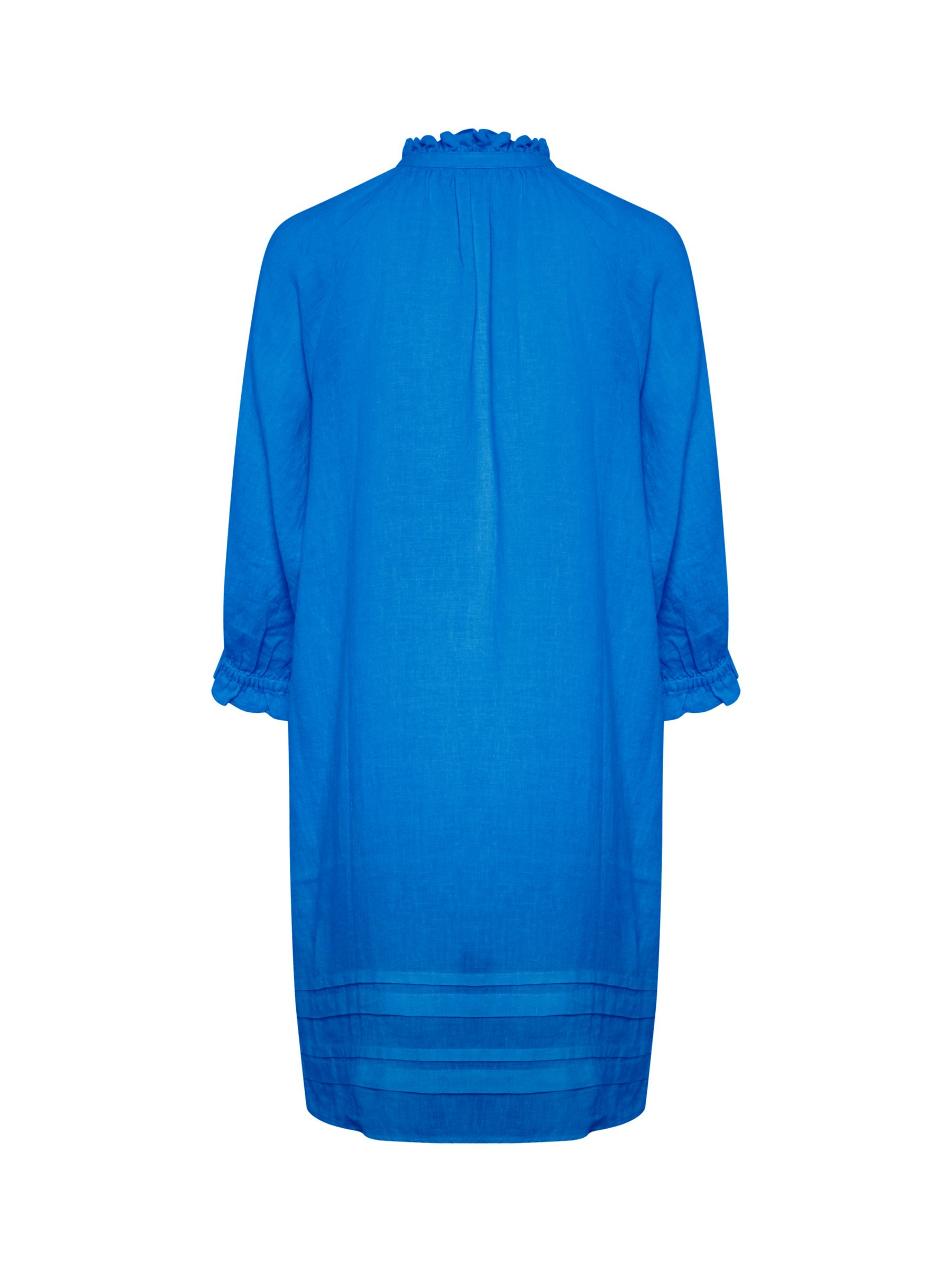 Part Two Aran Linen 3/4 Sleeves Mini Dress, Nebulas Blue, 8