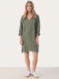 Part Two Aran Linen 3/4 Sleeves Mini Dress, Agave Green
