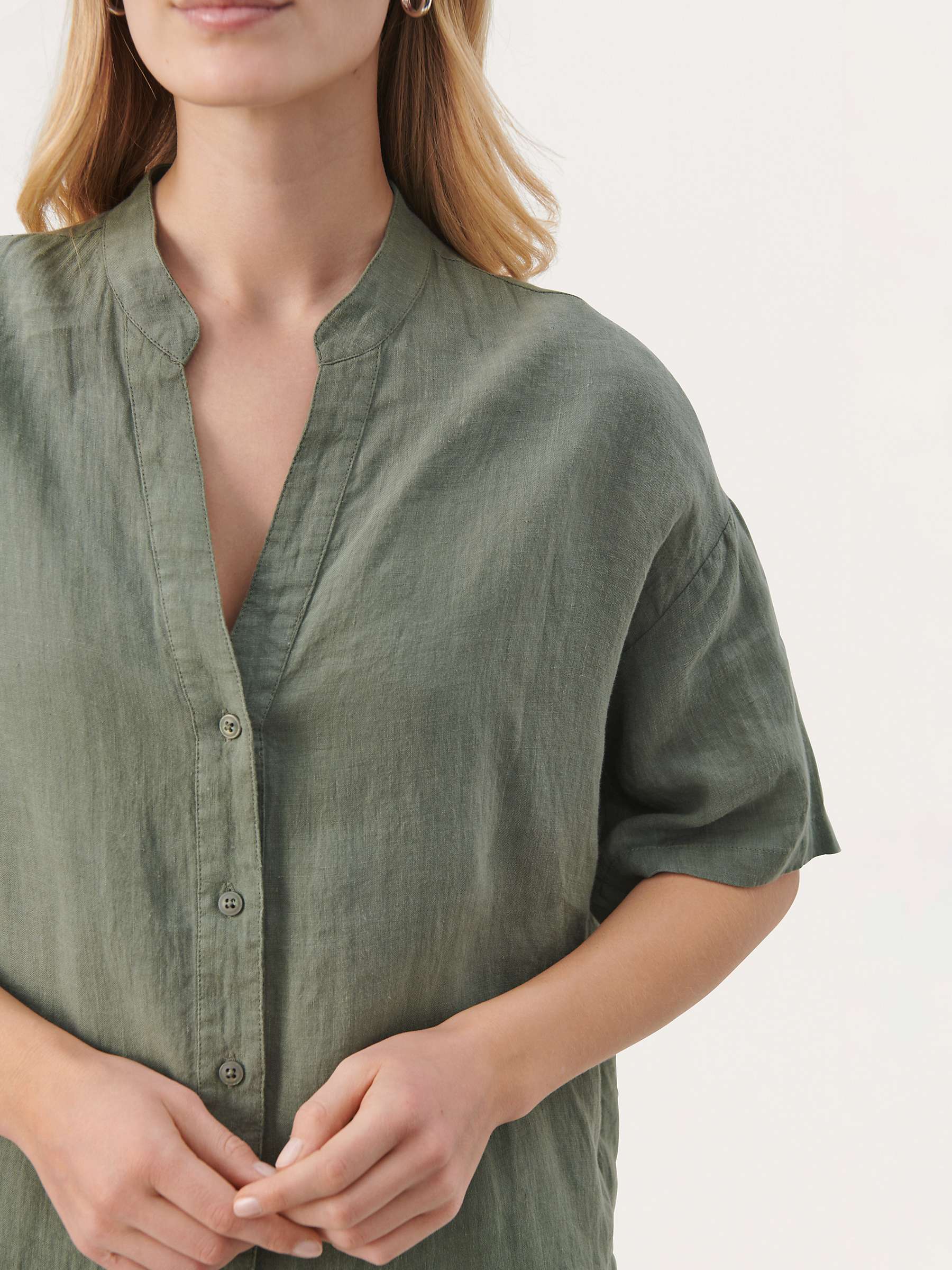 Buy Part Two Ghita Linen Short Sleeves V-Notch Neck Shirt Online at johnlewis.com