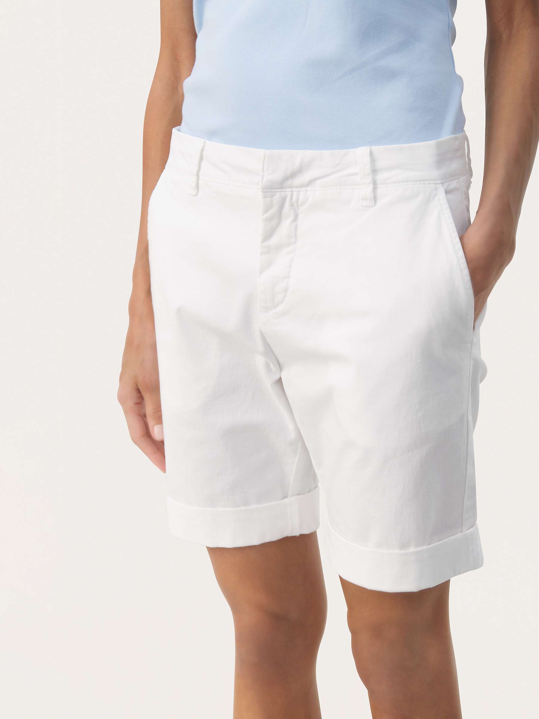Buy Part Two Hanijan Regular Fit Folded Cuff Shorts, Bright White Online at johnlewis.com