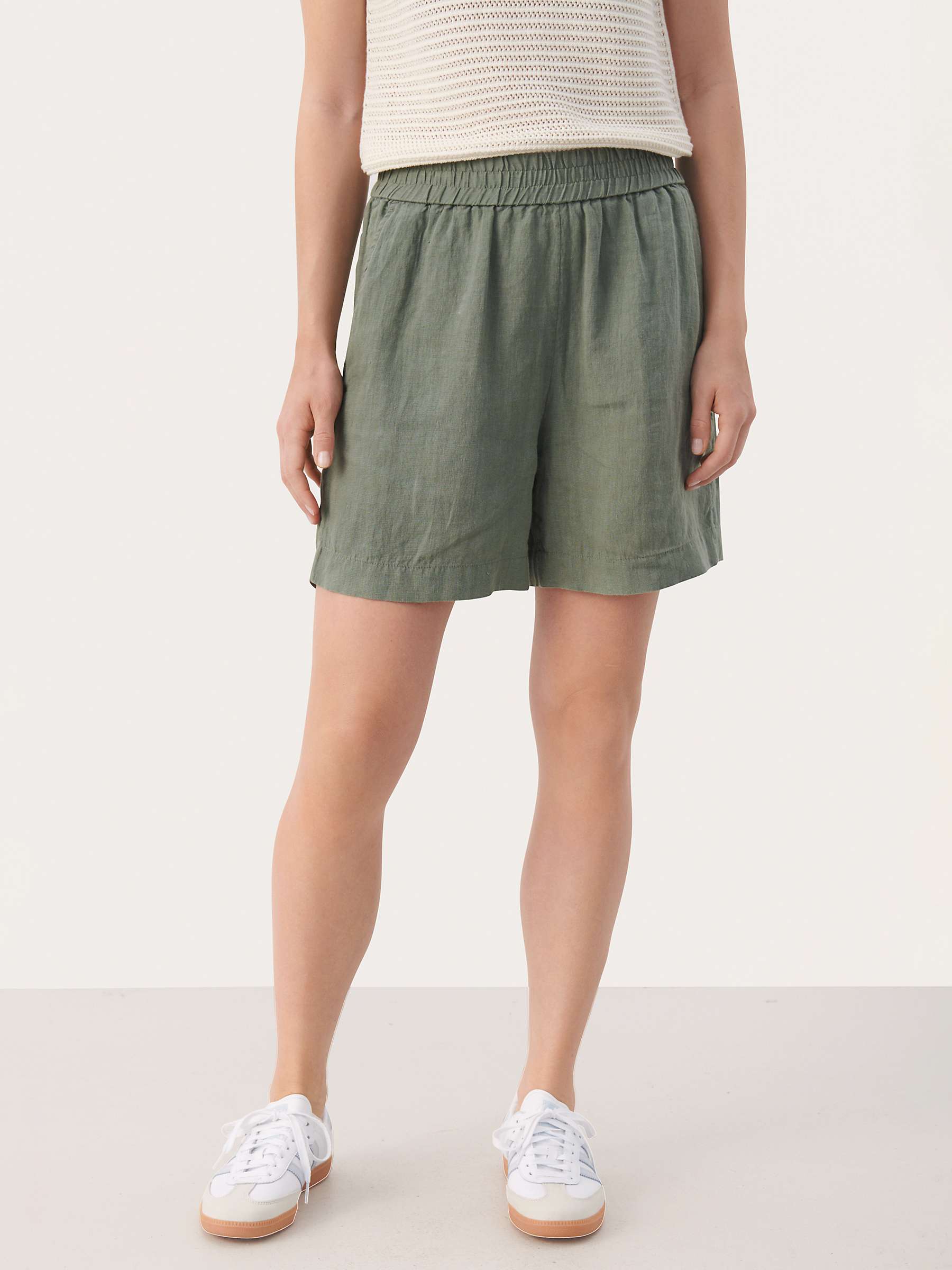 Buy Part Two Gerd Elastic Waist Wide Legs Shorts, Agave Green Online at johnlewis.com