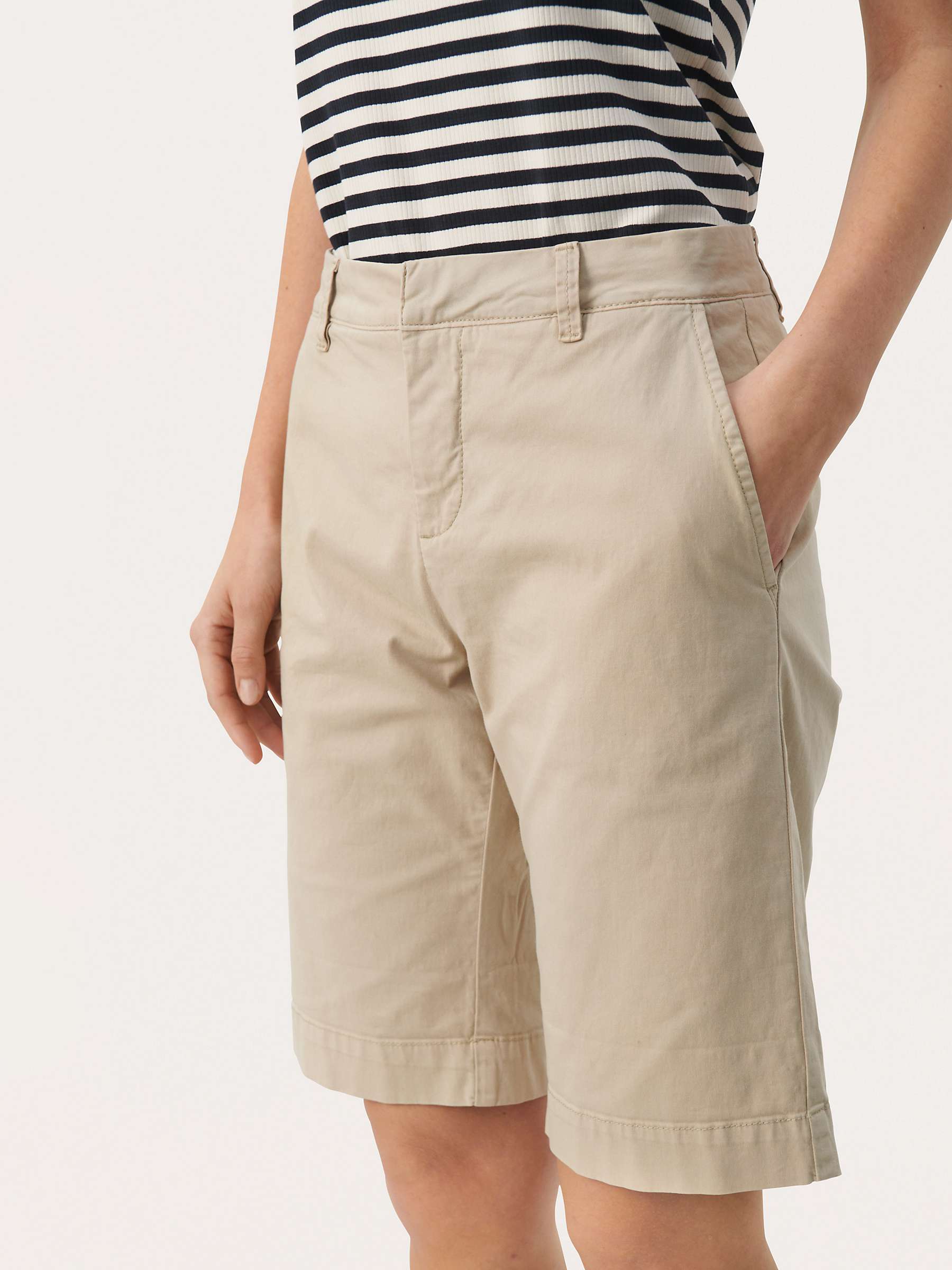 Buy Part Two Hanijan Regular Fit Folded Cuff Shorts, White Pepper Online at johnlewis.com