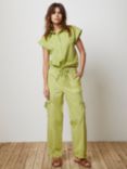 Mint Velvet Parachute Cargo Trousers, Green
