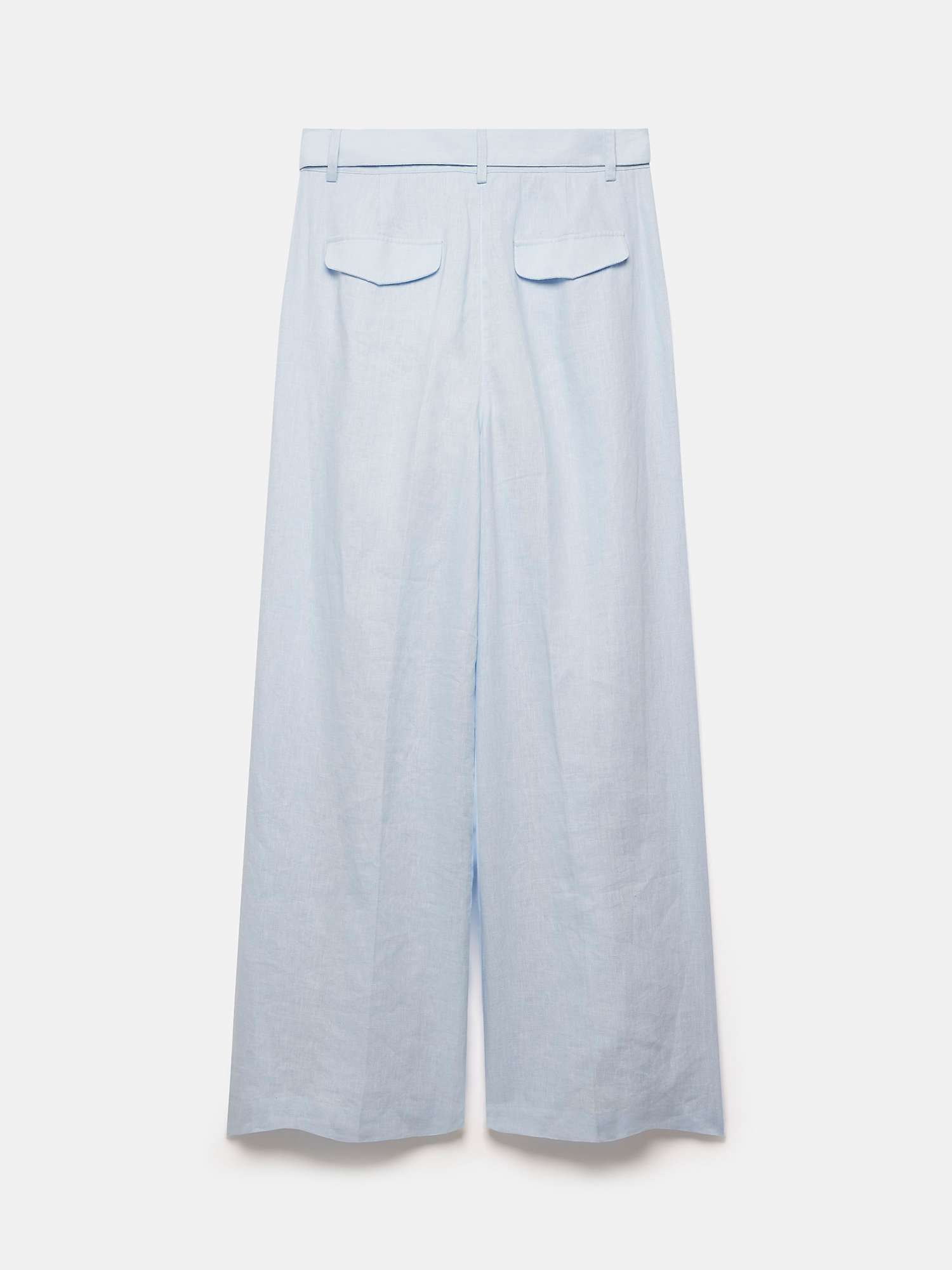 Buy Mint Velvet Belted Wide Leg Linen Trousers, Blue Online at johnlewis.com