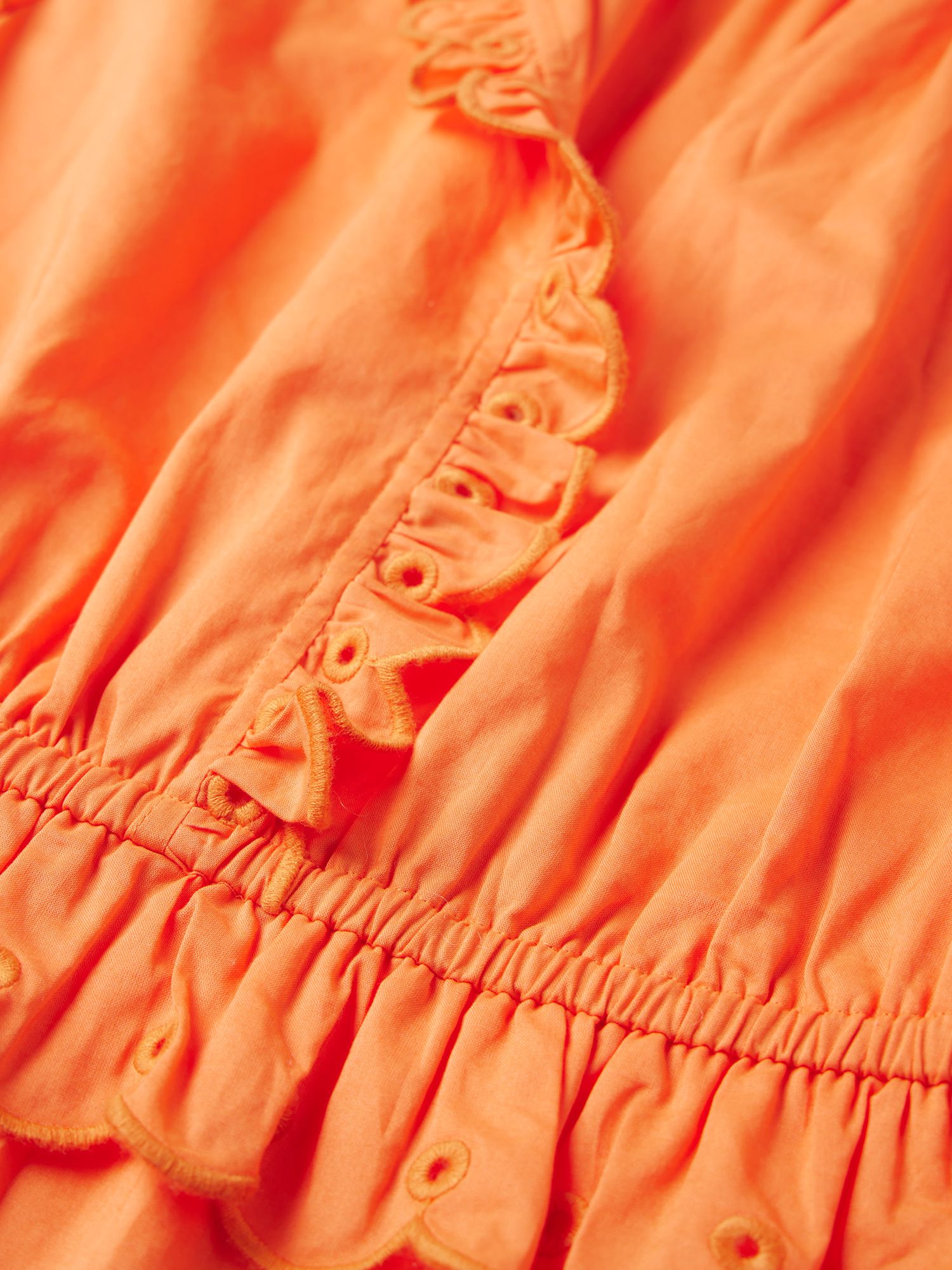 Buy Mint Velvet Tiered Cotton Maxi Dress, Orange Online at johnlewis.com
