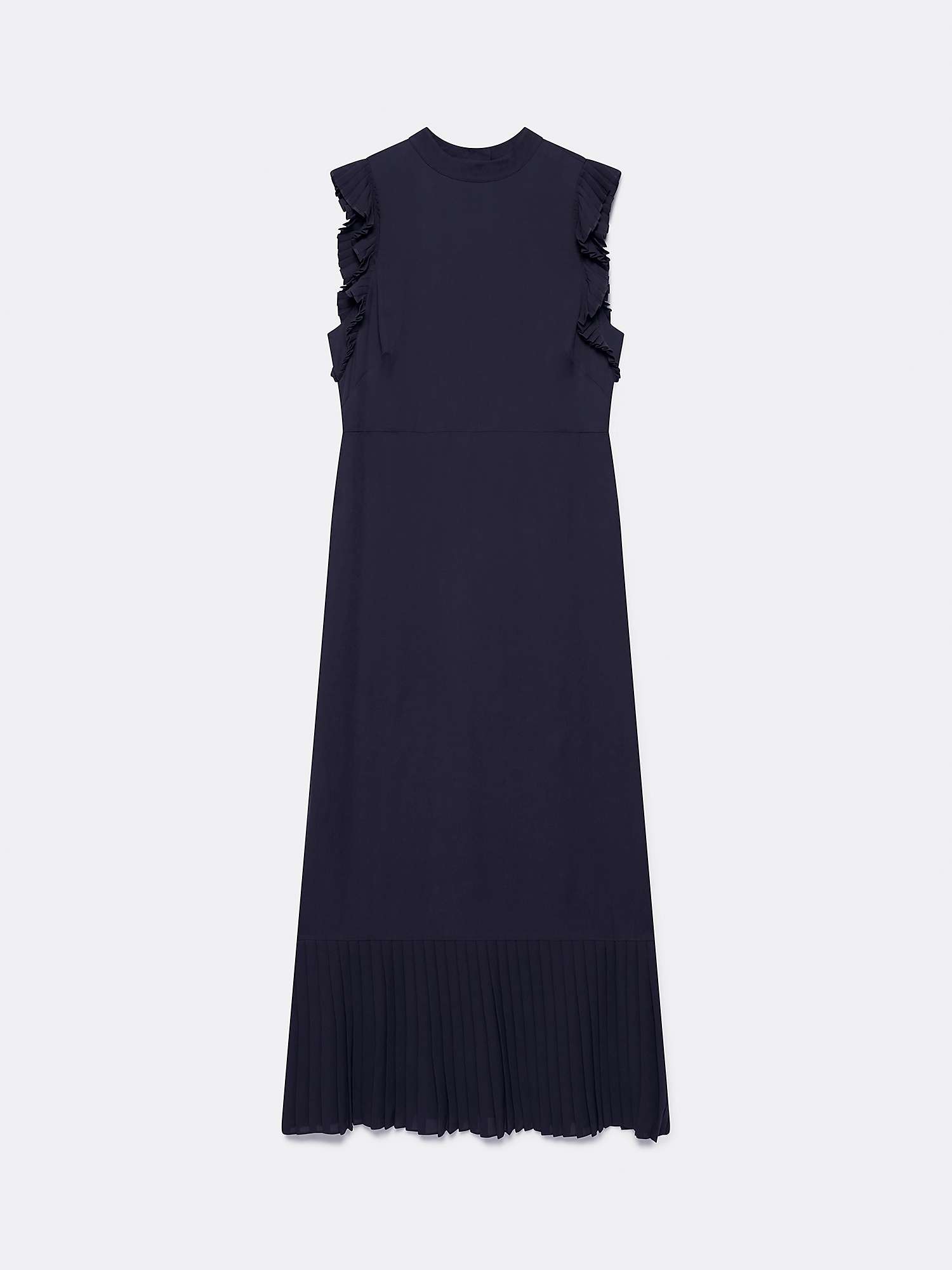 Buy Mint Velvet Pleat Trim Midi Dress, Navy Online at johnlewis.com