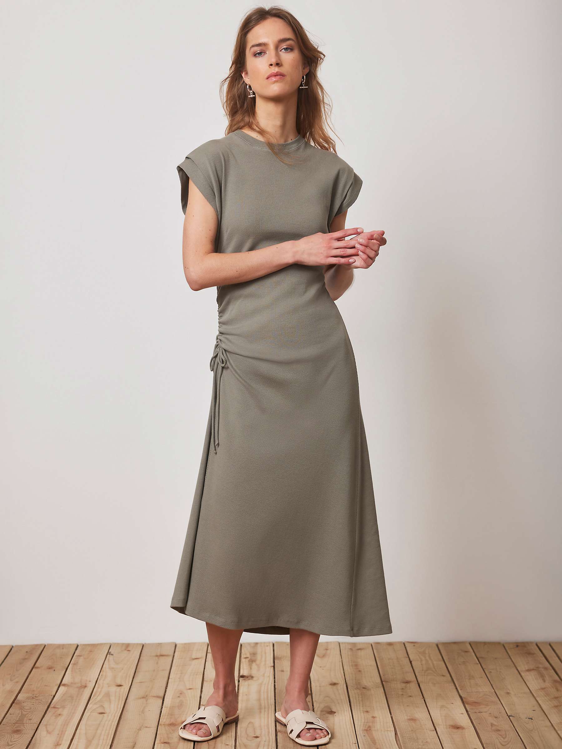 Buy Mint Velvet Jersey Tie Midi Dress, Green/Multi Online at johnlewis.com