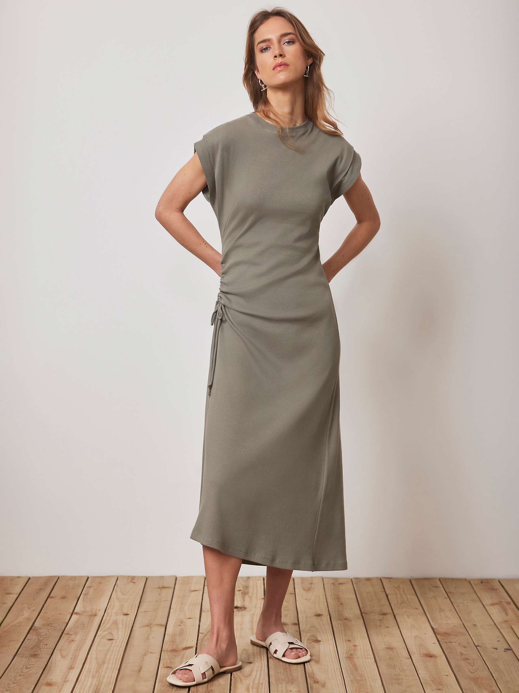 Buy Mint Velvet Jersey Tie Midi Dress, Green/Multi Online at johnlewis.com