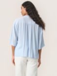 Soaked In Luxury Layna Half Sleeve Loose Fit Shirt, Skyway