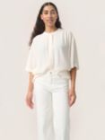 Soaked In Luxury Layna Half Sleeve Loose Fit Shirt, Whisper White