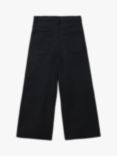 Benetton Kids' High Waist Wide Fit Trousers, Black