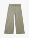 Benetton Kids' High Waist Wide Fit Trousers, Military Green