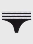 Calvin Klein Modern Logo Cotton Thong, Pack of 3, Black