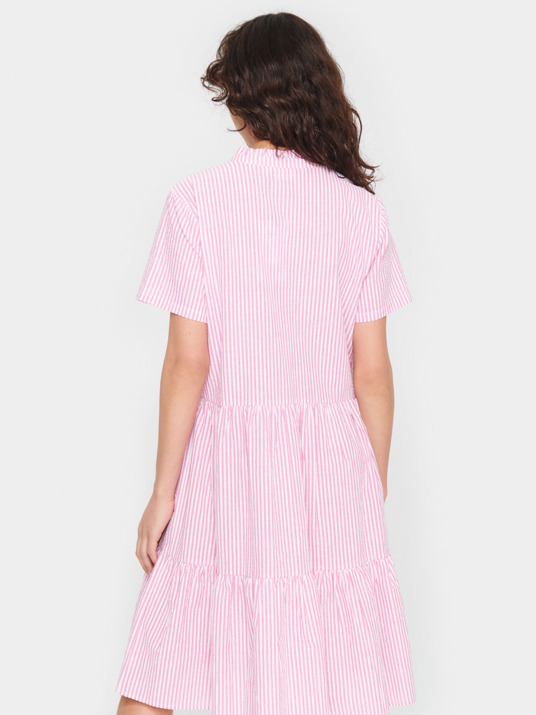 Buy Saint Tropez Elmiko Striped Cotton Tiered Dress Online at johnlewis.com