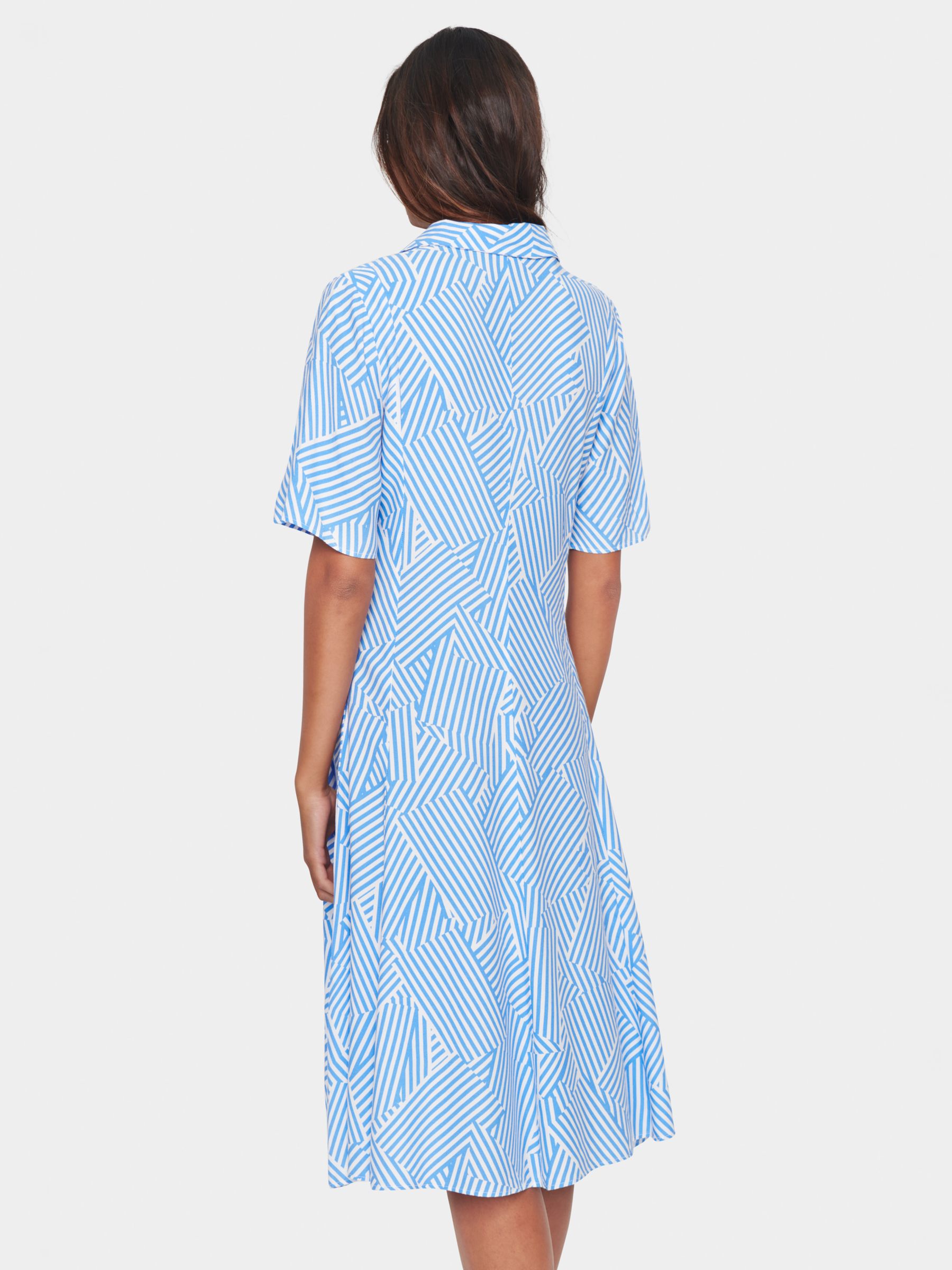 Saint Tropez Elyse Abstract Print Midi Shirt Dress, Blue/White, XS