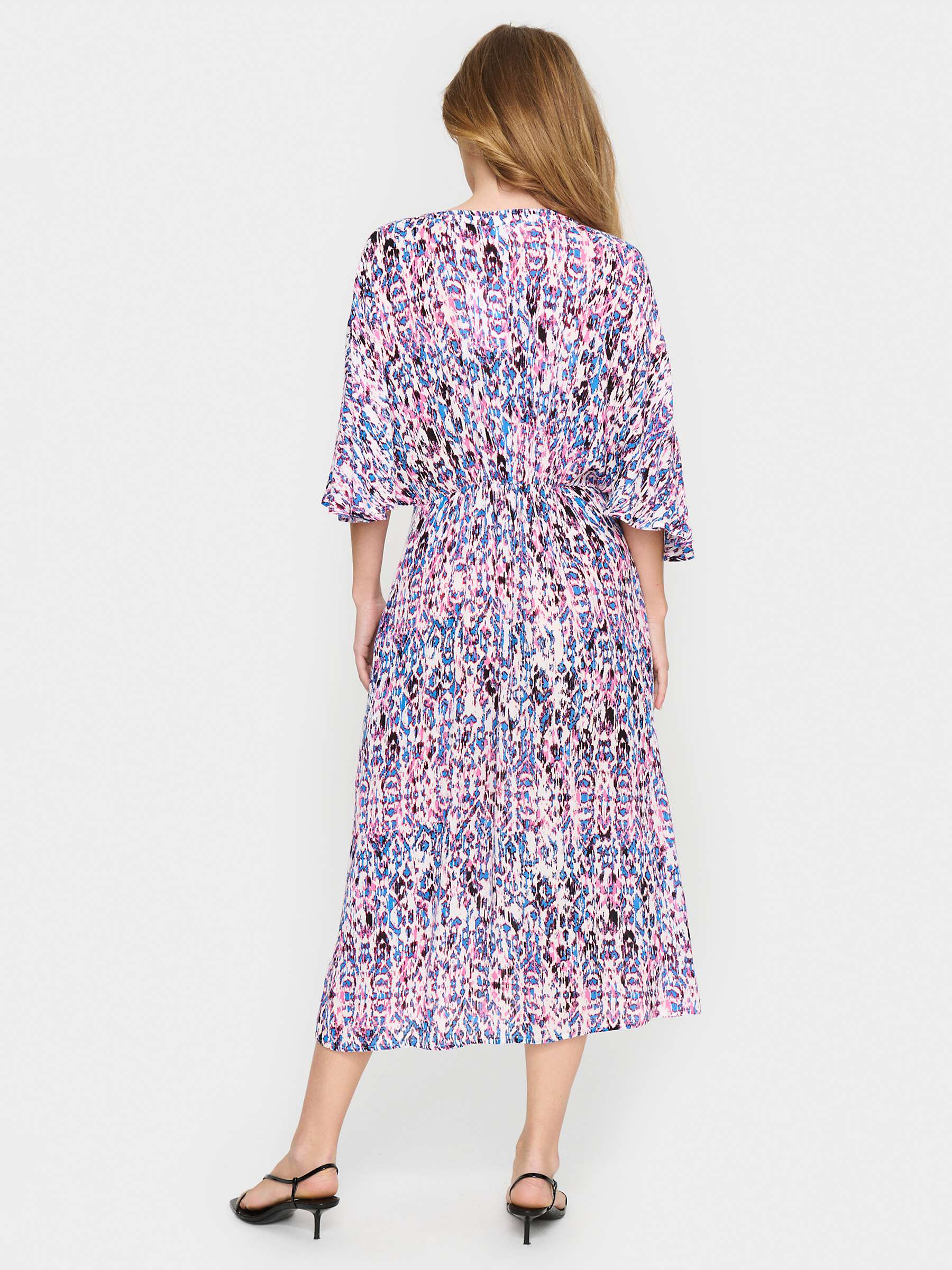 Buy Saint Tropez Everley Ikat Paint Print Midi Wrap Dress, Pink/Multi Online at johnlewis.com