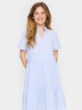 Saint Tropez Elmiko Striped Cotton Tiered Dress, Palace Blue