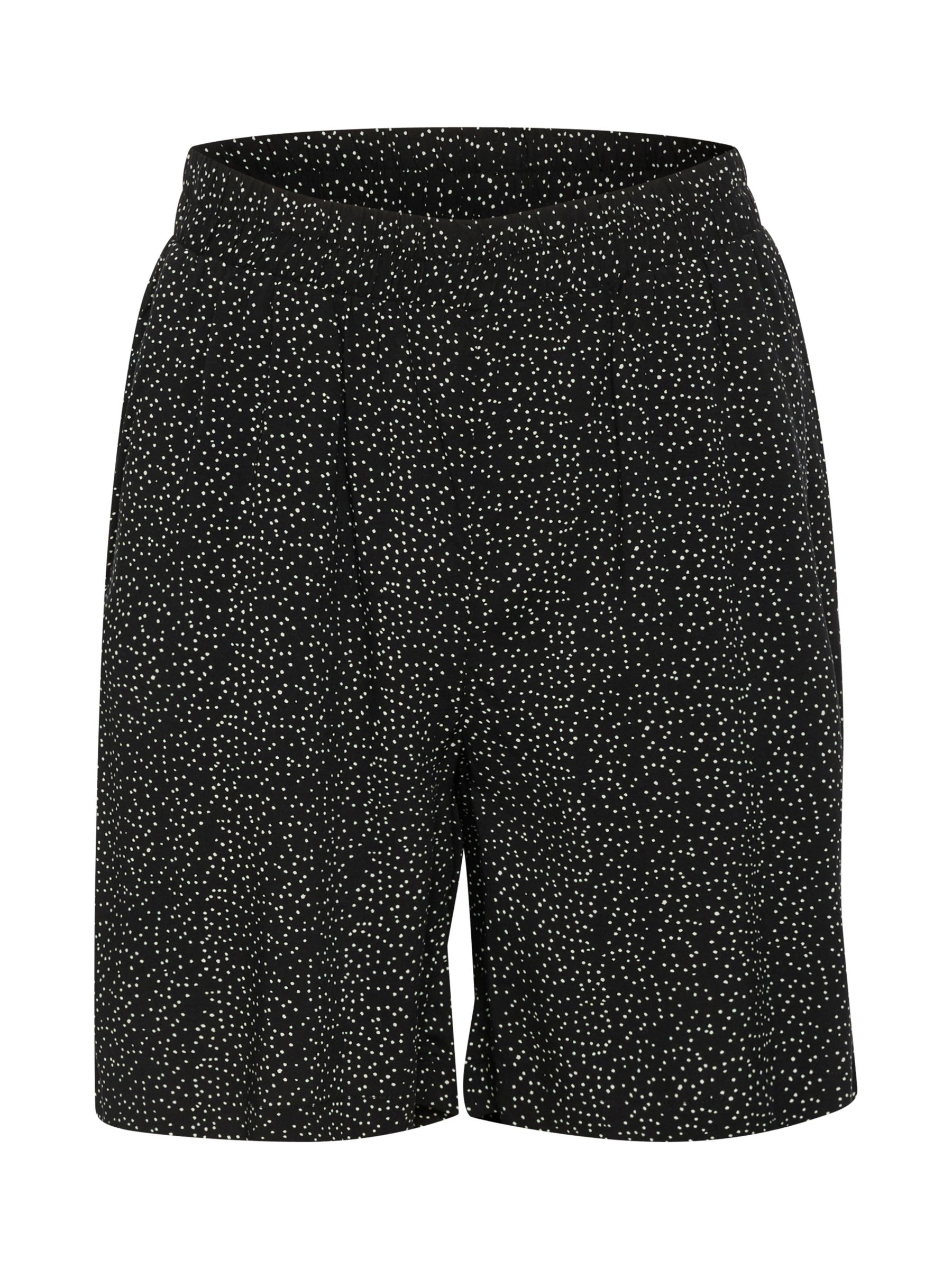 Saint Tropez Edua Wide Leg High Waist Shorts, Black Mini Dot, XXL