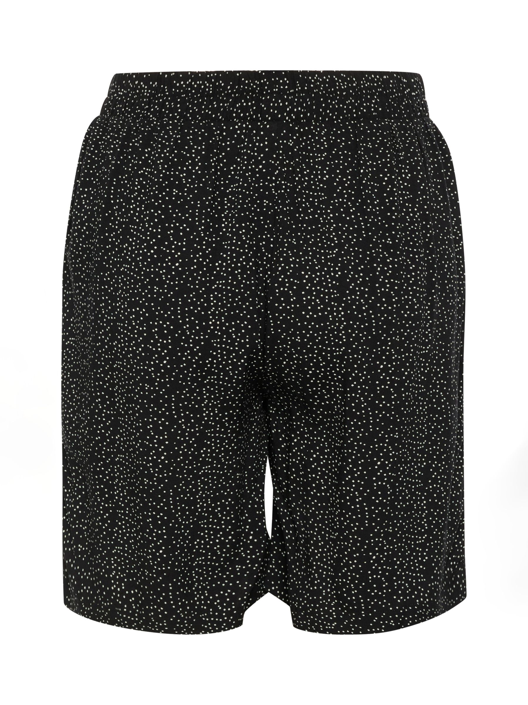 Saint Tropez Edua Wide Leg High Waist Shorts, Black Mini Dot, XXL