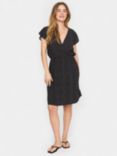 Saint Tropez Edua Mini Dot Print Knee Length Dress, Black/Whtie