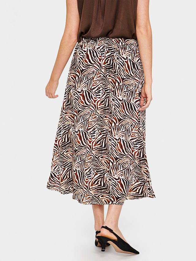 Saint Tropez Tessa Zebra Print Midi Skirt, Hot Fudge/Multi