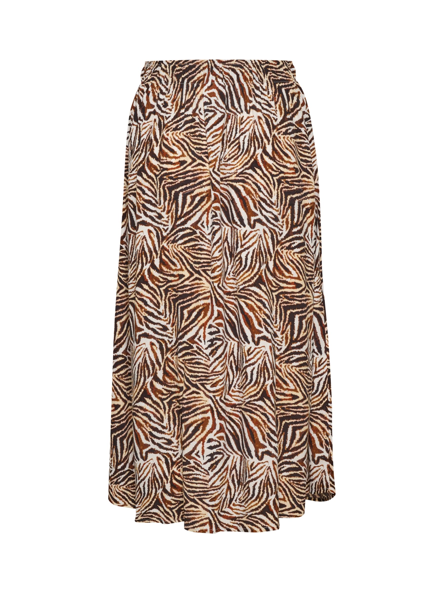 Buy Saint Tropez Tessa Zebra Print Midi Skirt, Hot Fudge/Multi Online at johnlewis.com