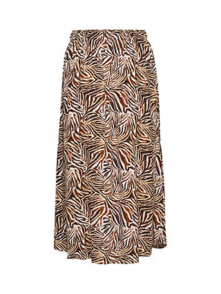 Saint Tropez Tessa Zebra Print Midi Skirt, Hot Fudge/Multi