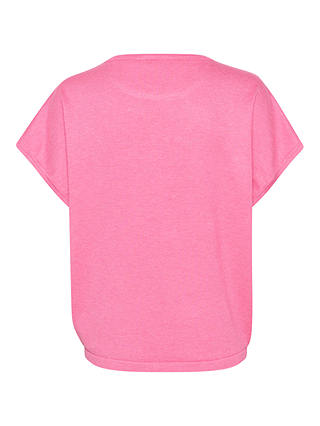 Saint Tropez Mila Short Sleeve Round Neck Top, Pink Cosmos Melange