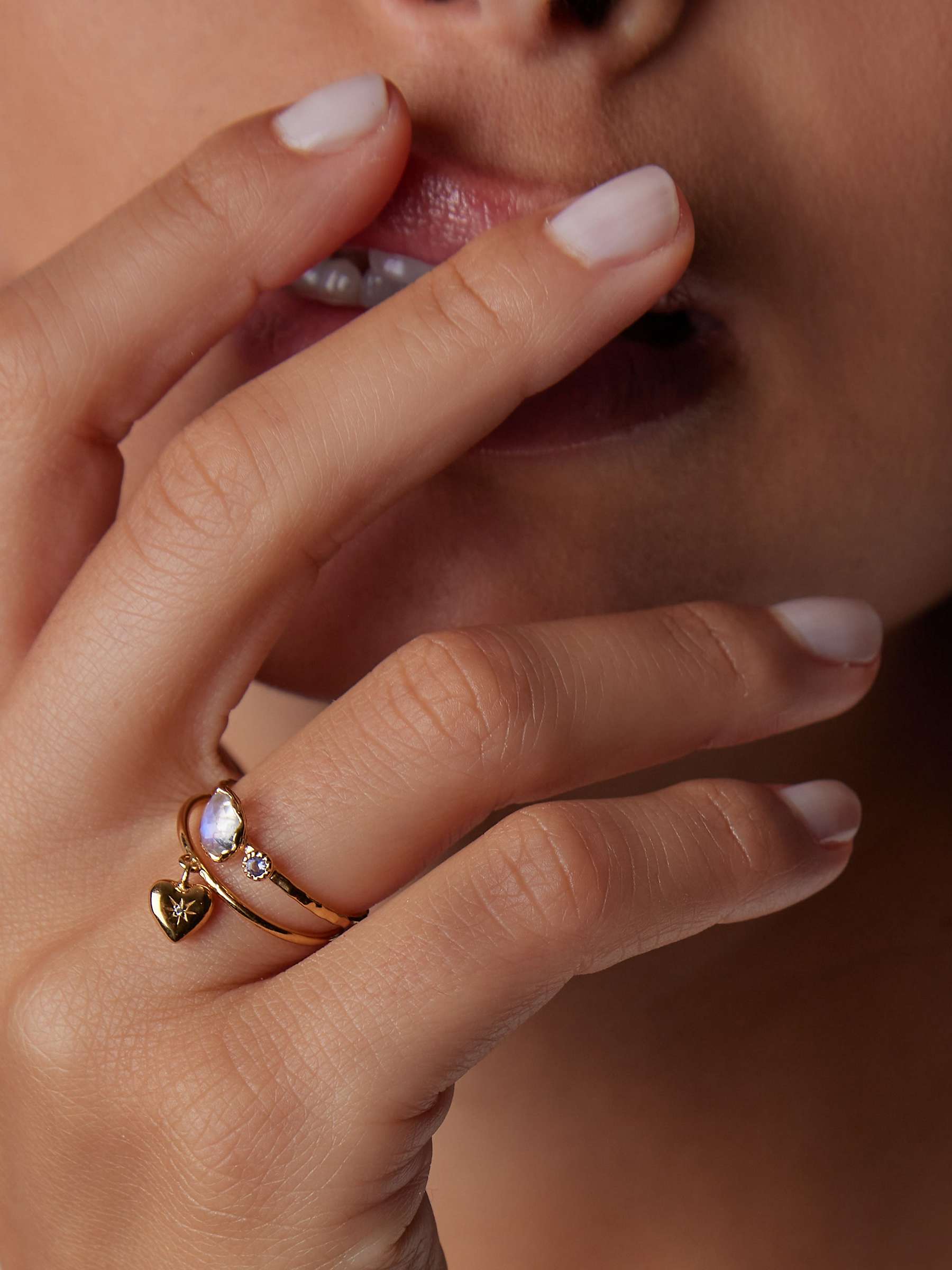 Buy Orelia Luxe Molten Moonstone Cocktail Ring, Gold Online at johnlewis.com