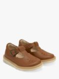 Young Soles Kids' Rosie Vegan T-Bar Shoes, Chestnut Brown