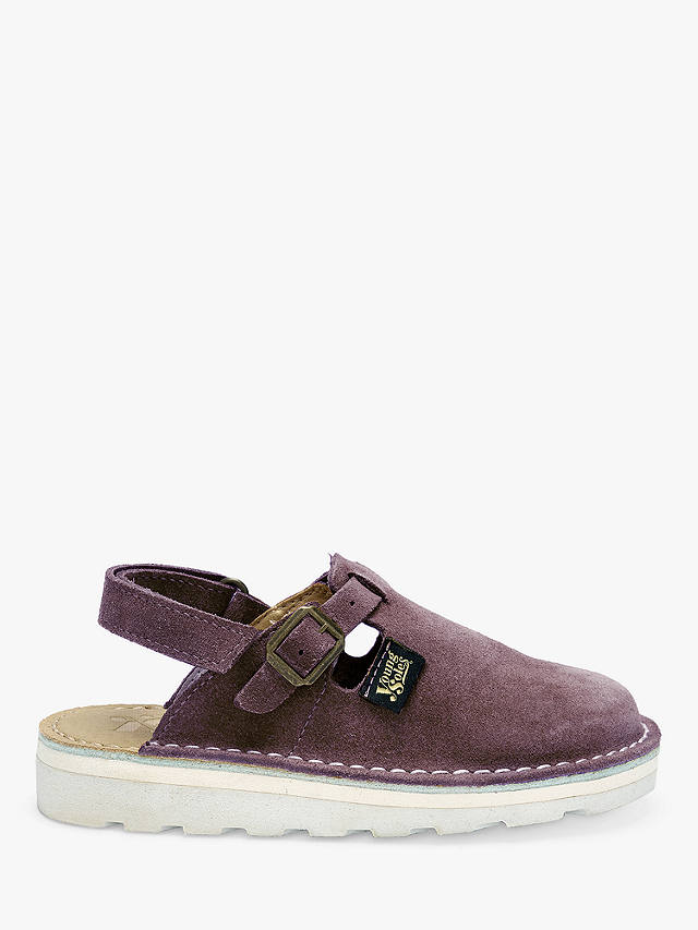 Young Soles Kids' Heidi Suede Clogs, Dusty Lilac