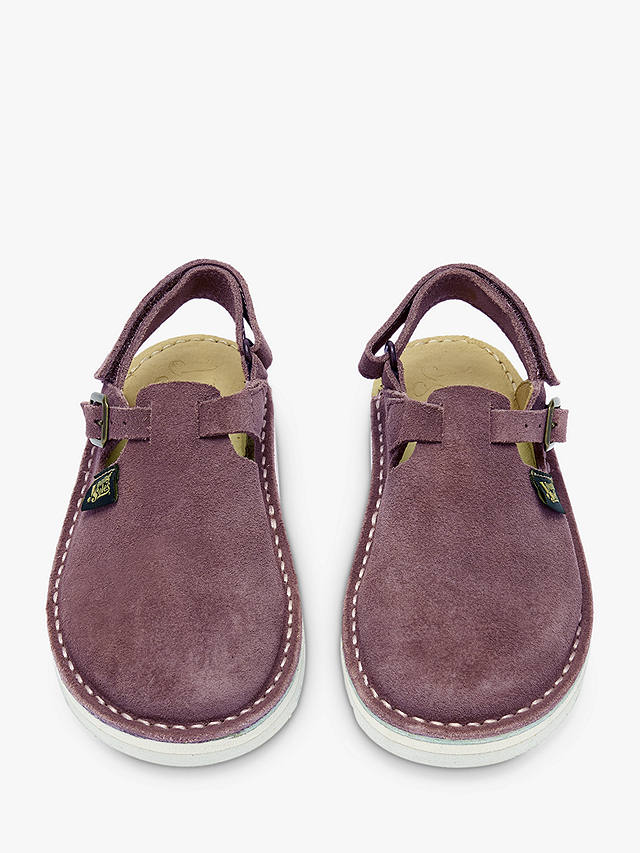 Young Soles Kids' Heidi Suede Clogs, Dusty Lilac