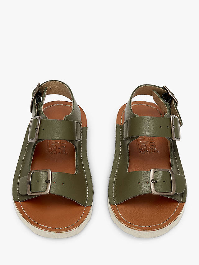 Young Soles Kids' Spike Leather Sandals, Olive