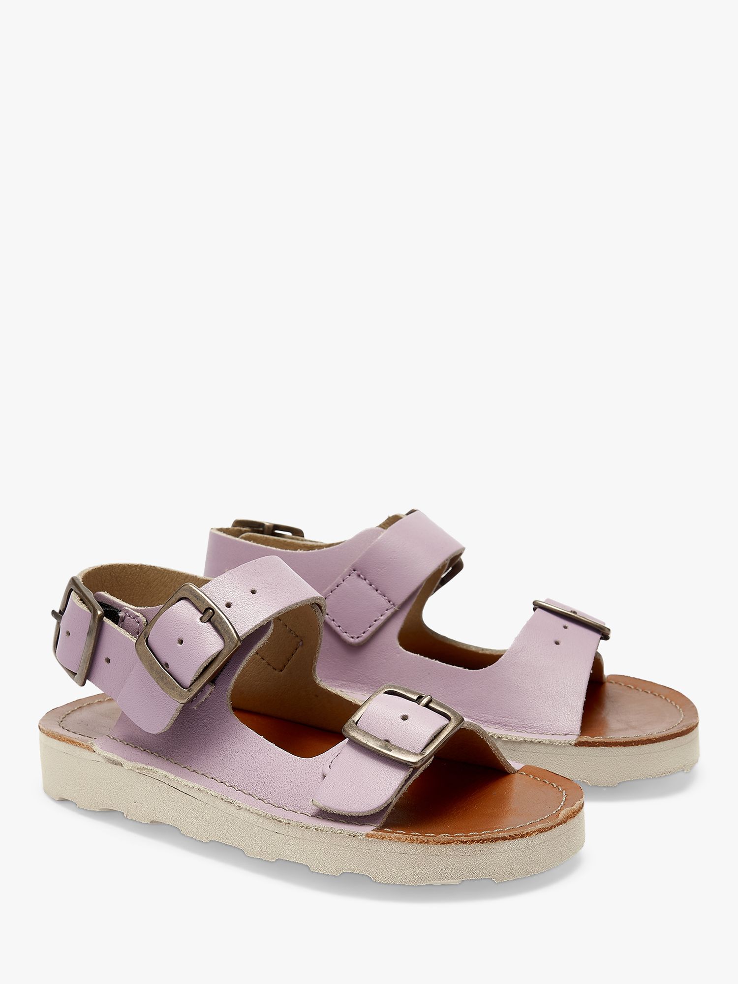 Young Soles Kids' Spike Leather Sandals, Lilac, 7 Jnr