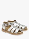 Young Soles Kids' Leather Noah Fisherman Sandals, Silver