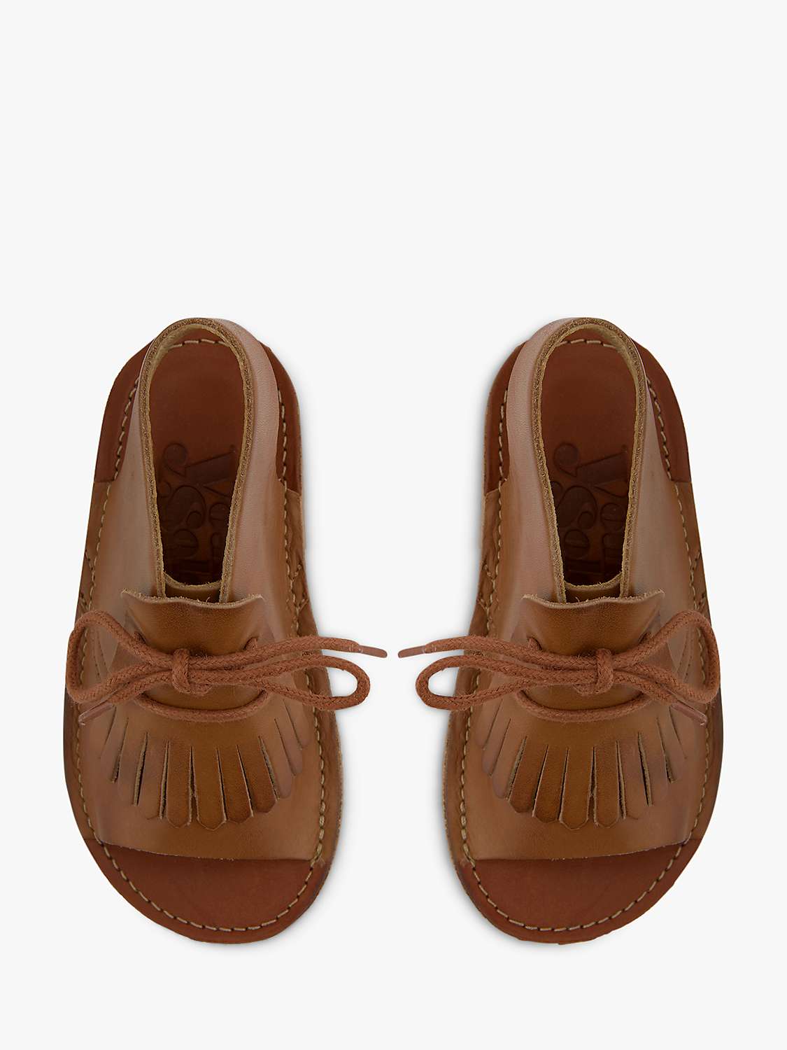 Buy Young Soles Kids' Leather Agnes Kilted Sandals, Tan Burnished Online at johnlewis.com