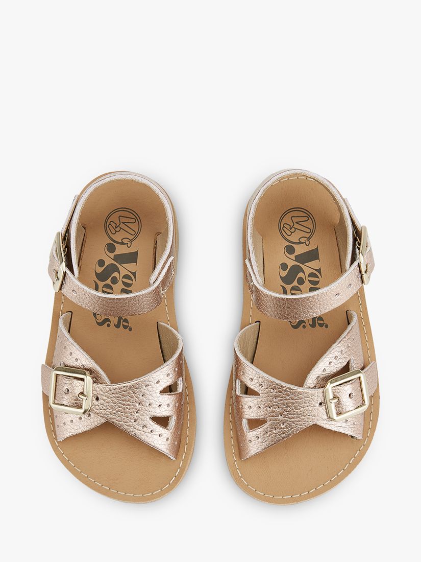 Young Soles Kids' Pearl Vegan Two Part Sandals, Rose Gold, 4 Jnr