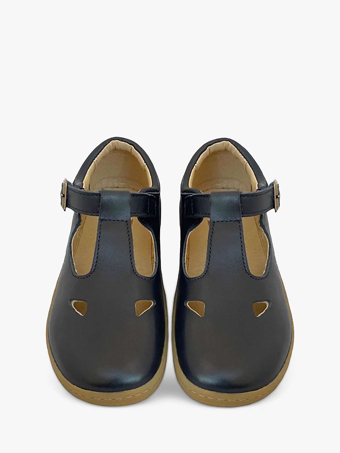 Buy Young Soles Kids' Leather Darcey T-Bar Shoes, Navy Online at johnlewis.com