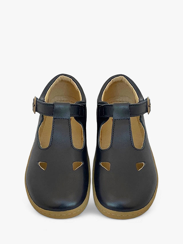 Young Soles Kids' Leather Darcey T-Bar Shoes, Navy