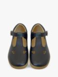 Young Soles Kids' Leather Darcey T-Bar Shoes, Navy