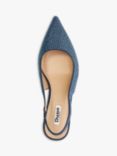 Dune Colette Embellished Denim Slingback Court Shoes, Blue, Blue