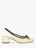 Dune Classy Leather Slingback Court Shoes, Yellow
