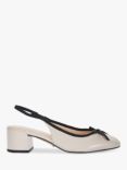 Dune Classy Leather Slingback Court Shoes, Cream
