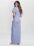 Gina Bacconi Alissa Mock Wrap Shimmer Maxi Dress, Lilac