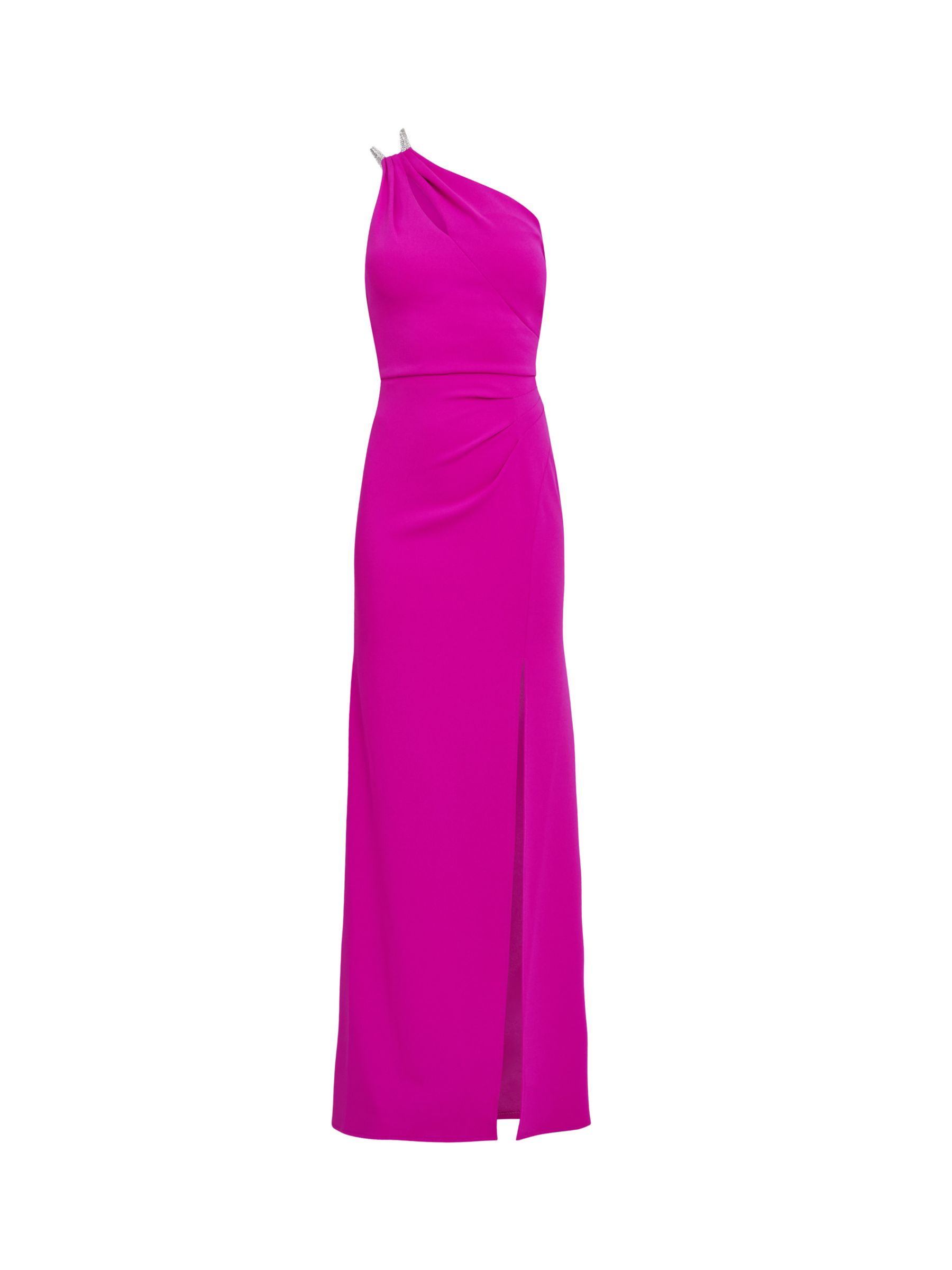 Buy Gina Bacconi Bryony Diamante Strap One Shoulder Maxi Dress, Fuchsia Online at johnlewis.com