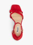 Dune Madrina Suede Cross Strap Sandals, Red