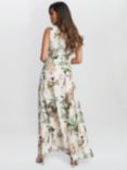 Gina Bacconi Ariel Sleeveless Floral Maxi Shirt Dress, White/Multi