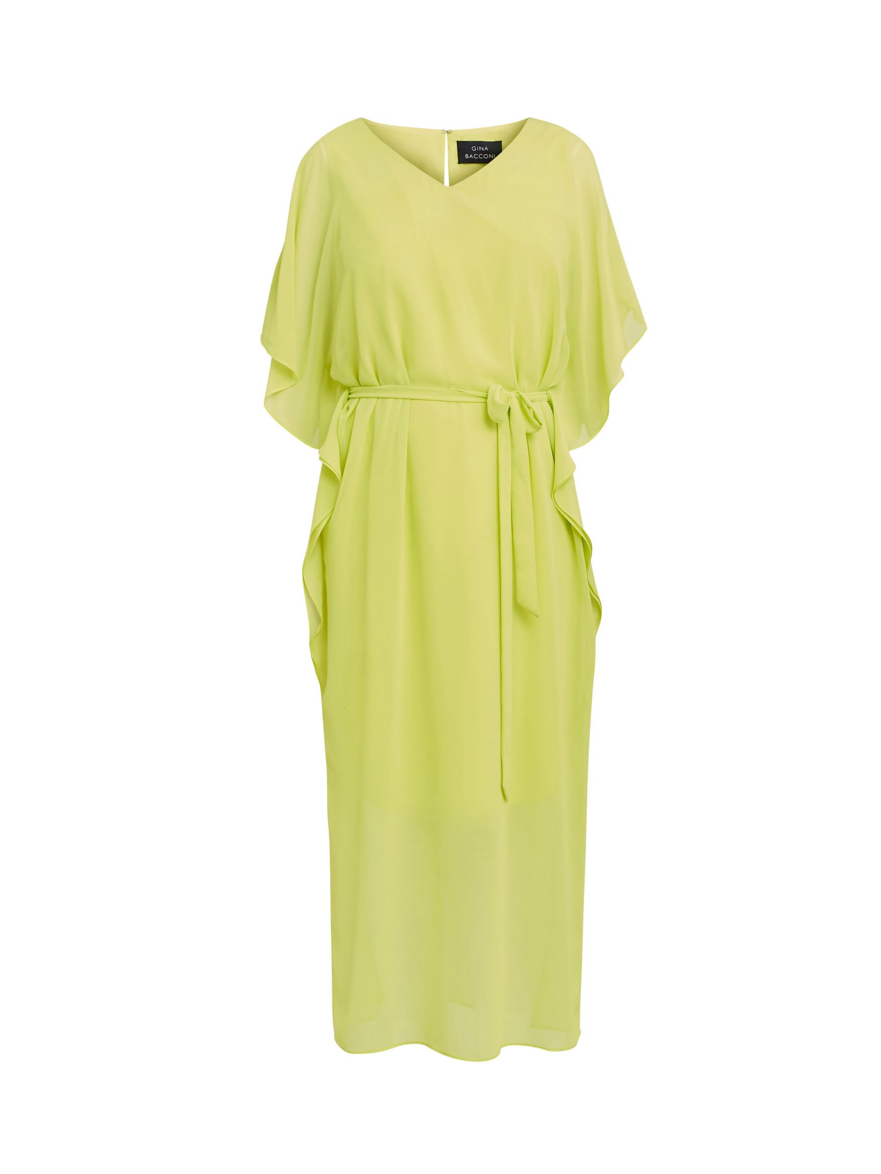 Buy Gina Bacconi Francesca Cold Shoulder Chiffon Midi Dress, Lime Online at johnlewis.com